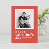 Retro Bold Typografie Red Photo Valentijnsdag Feestdagenkaart (Staand voorkant)