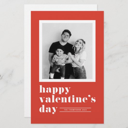 Retro Bold Typografie Red Valentijnsdag Card (Voorkant / Achterkant)