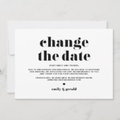 Retro Bold Typografie Zwart Verander de datum Aankondiging (Voorkant)