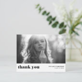 Retro Bold Typography Black Afstuderen Bedankt Briefkaart (Staand voorkant)