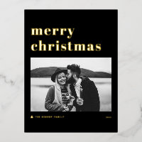 Retro Bold Typography Black Merry Kerstfoto