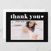 Retro Bold Typography Black Photo Afstuderen Bedankkaart (Voorkant / Achterkant)