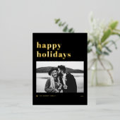 Retro Bold Typography Black Prettige feestdagen Fo (Staand Voorkant)