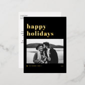 Retro Bold Typography Black Prettige feestdagen Fo (Voorkant / Achterkant)