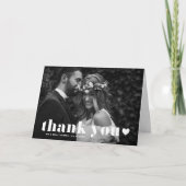 Retro Bold Typography Heart Overlay Wedding Bedankkaart (Voorkant)