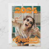 Retro Bold Typography Trendy Photo Afstuderen Kaart (Voorkant)