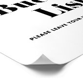 Retro Bold Typography Wedding Bucket List Poster (Hoek)