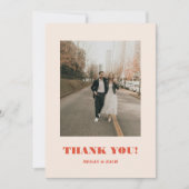 Retro Bold Typography Wedding Photo Bedankkaart (Voorkant)