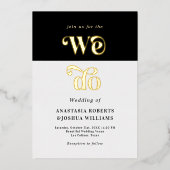 Retro Bold We Do Real Gold Folie Bruiloft Uitnodig Folie Uitnodiging (Voorkant)