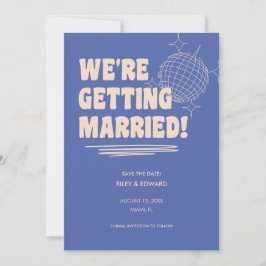 Retro Bold 'We Gaan Trouwen' Blauwe Trouw  Save The Date