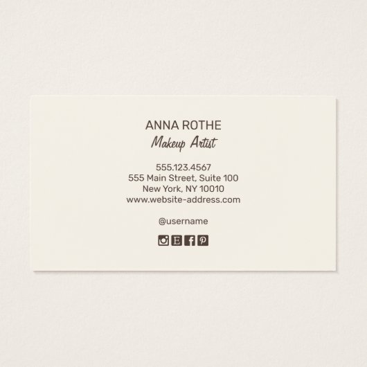 Retro Bombshell Lash Girl Eyelash Extensions Visitekaartje (Achterkant)