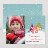 Retro Bomen Foto Vakantiekaart Feestdagenkaart (Voorkant / Achterkant)