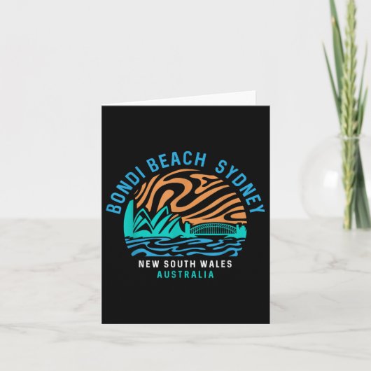 Retro Bondi Beach Australië Surfer Kaart (Voorkant)
