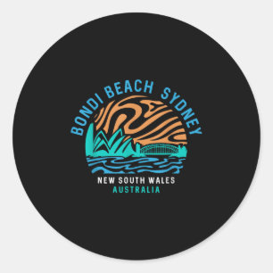 Retro Bondi Beach Australië Surfer Ronde Sticker
