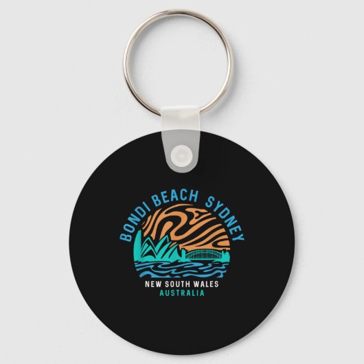 Retro Bondi Beach Australië Surfer Sleutelhanger (Voorkant)