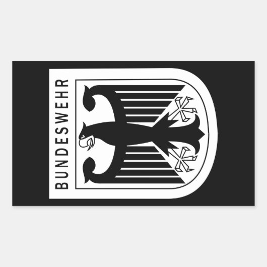 Retro - Bondsrepubliek Duitsland Bundeswehr Rechthoekige Sticker (Voorkant)