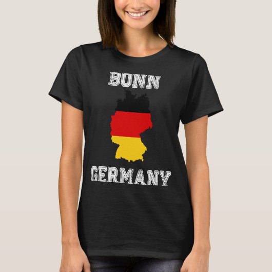 Retro Bonn Duitsland heeft de vlag van Duitsland o T-shirt (Voorkant)