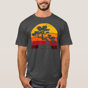 Retro Bonsai Tree Sunset Bonsai T-shirt