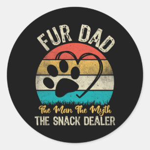 Retro bont papa de man de mythe de snackdealer doe ronde sticker
