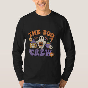 retro Boo Crew Grappige Ghost pompoen voor Hal T-shirt