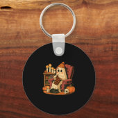 Retro Boo Ghost Yarn Haakbreien Halloween So Sleutelhanger (Voorkant)