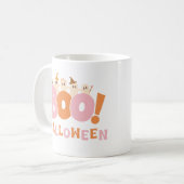 Retro Boo Halloween Cool Schattige Modern Koffiemok (Voorkant links)