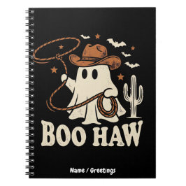 Retro Boo Haw Cowboy Geest Vintage Halloween Notitieboek