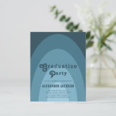 Retro Boog Afstudeerfeest Blauw Budget (Staand voorkant)