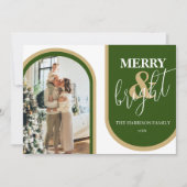 Retro Boog Foto Kerstkaart (Voorkant)