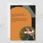 Retro boog groen Sinaasappel 2 foto Afstudeerder a Kaart (Achterkant)