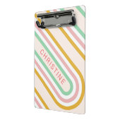 Retro boog lijnen pastel roze minimaal mini klembord (Angled2)