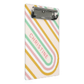 Retro boog lijnen pastel roze minimaal mini klembord (Schuin)