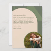 Retro boog Sage Groen 2 foto Afstuderen Bedankkaart (Achterkant)