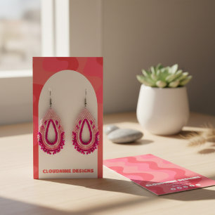 Retro Boog Sieraden Display voor Oorbellen en Kett Visitekaartje