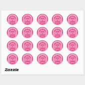 Retro boog trouwdatum Opslaan de datum Magenta Ronde Sticker (Vel)