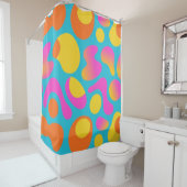 Retro Boogie – Abstracte Blob Douchegordijn (In situ)