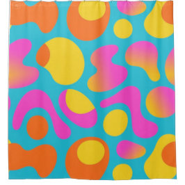 Retro Boogie – Abstracte Blob Douchegordijn