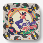 Retro Boogie Woogie Party Paper Bord (Voorkant)