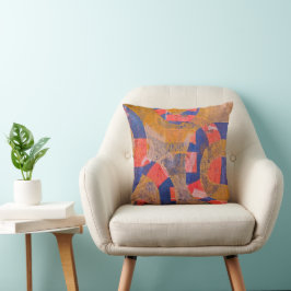 Retro boogjes, een Abstract kussen met gelprint