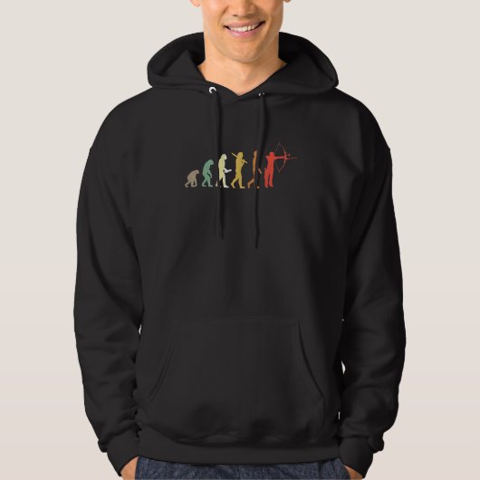 Retro Boogschutter Evolutie Voor Boogschutters Bo Hoodie (Voorkant)