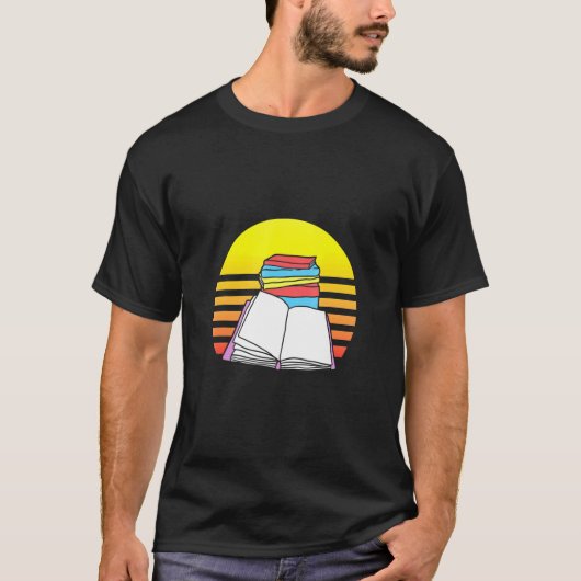 Retro Book Librarian  Bookworm Reading T-shirt (Voorkant)