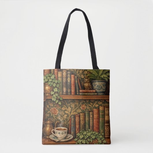 Retro book lover art tote bag (Voorkant)