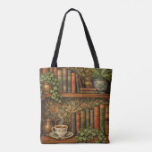 Retro book lover art tote bag (Achterkant)