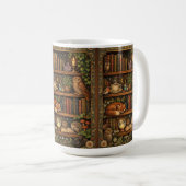 Retro book lover woodland animals koffiemok (Voorkant rechts)