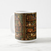 Retro book lover woodland animals koffiemok (Voorkant links)