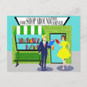 Retro Book Lovers Briefkaart (Voorkant)