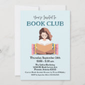 Retro Bookish Book Club Meeting Party Uitnodiging (Voorkant)