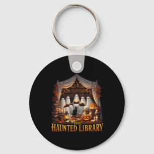 Retro Bookish Witch Boo Ghost Haunted Bookstore HA Sleutelhanger