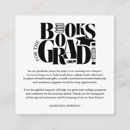Retro Books For The Grad Graduation Checkerboard Informatiekaartje