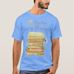  Retro Books Reading is Mijn Therapy Flowers T-shirt